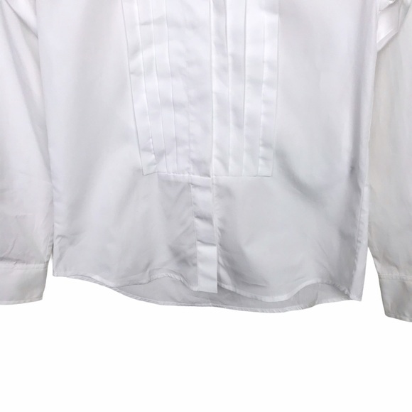 AlexaChung White 100% Cotton Pleated Placket Tuxedo Shirt - Picture 6 of 13